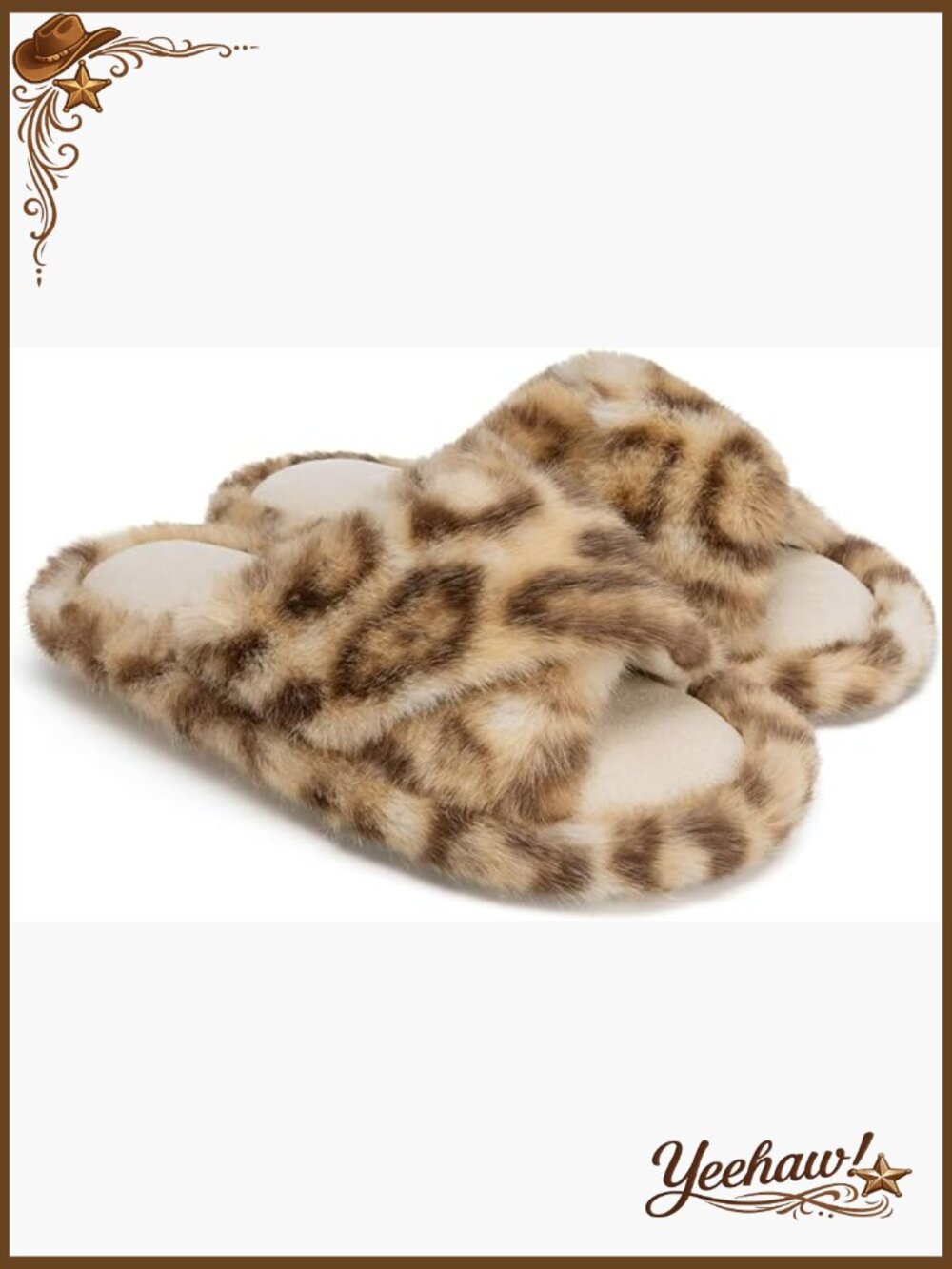 Memory Foam Faux Fur Slippers Cross Band Fuzzy Slippers for Women